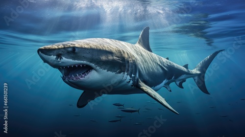 Great White Shark deep ocean © Fadil
