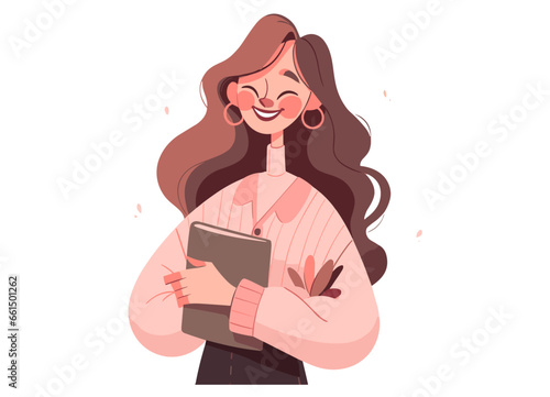 Female teacher teaching students at school