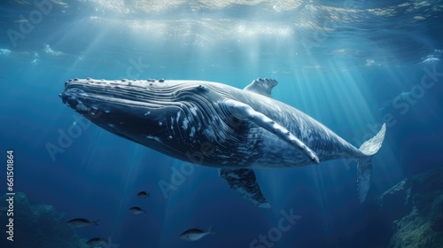 Humpback Whale in Blue Water © Fadil