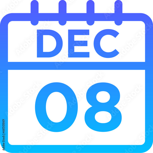 12- December - 08 Line Gradient Icon pictogram symbol visual illustration    © Microstocke