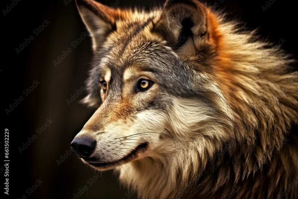 An image of a wolf. Generative AI