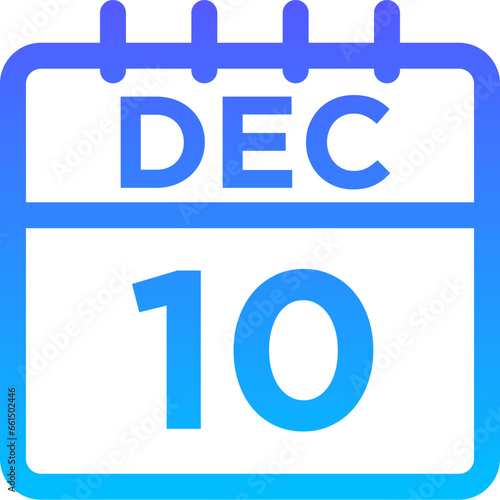 12- December - 10 Line Gradient Icon pictogram symbol visual illustration    © Microstocke