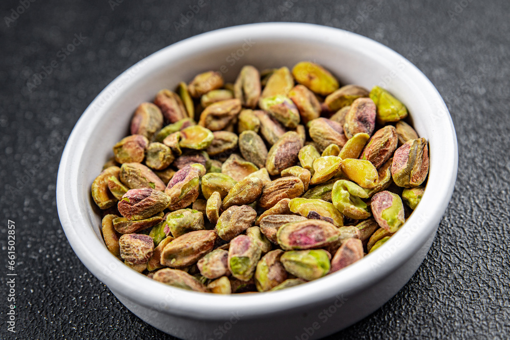 fresh pistachios peeled without shell nut eating cooking appetizer meal food snack on the table copy space food background rustic top view fresh pistachios peeled without shell nut eating cooking appetizer meal food snack on the table copy space food background rustic top view