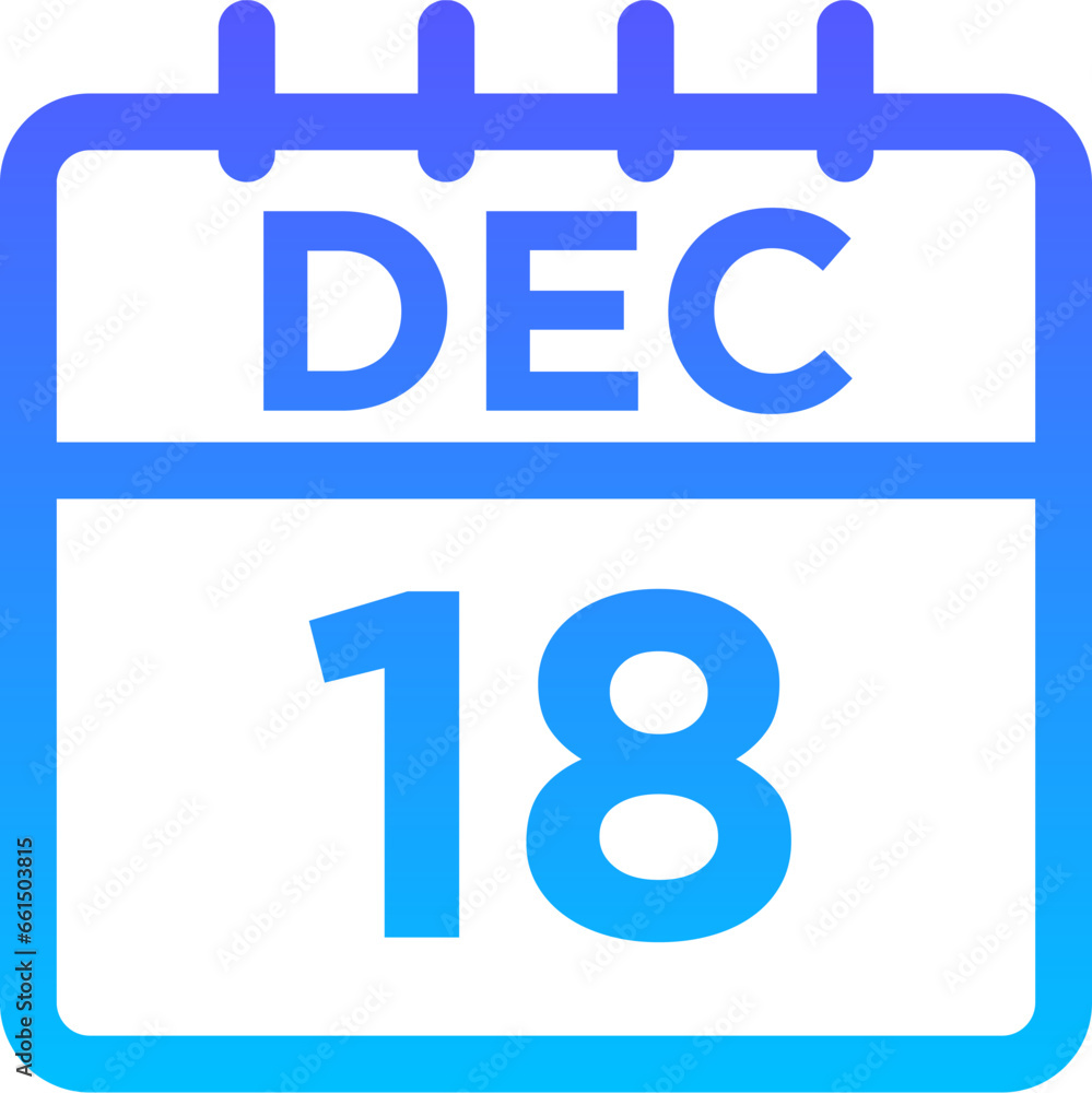 12- December - 18 Line Gradient Icon pictogram symbol visual illustration 12- December - 18 Line Gradient Icon pictogram symbol visual illustration
