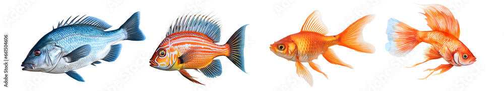Fototapeta premium collection of beautiful creation with beautiful unique and colorful Fish