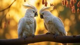 Two cockatoo on a branch