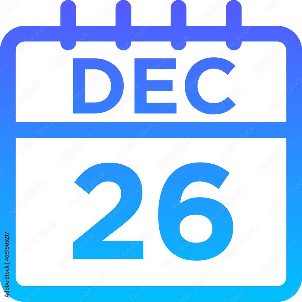 12- December - 26 Line Gradient Icon pictogram symbol visual illustration 12- December - 26 Line Gradient Icon pictogram symbol visual illustration
