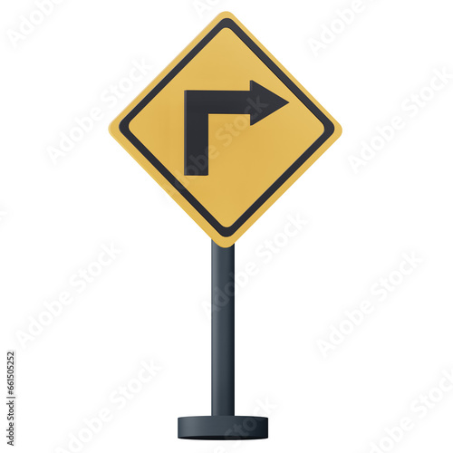 Free Download 3d Turn Right Sign llustration Alpha Background - GFXLoad