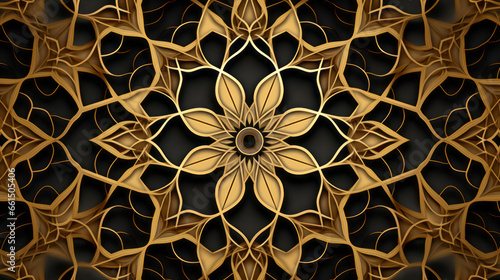 Gold ceramic tiles decorative design  illustration for floor  wall  kitchen interior  textile