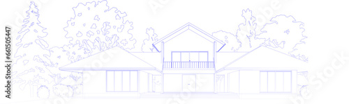 3D illustration of building project