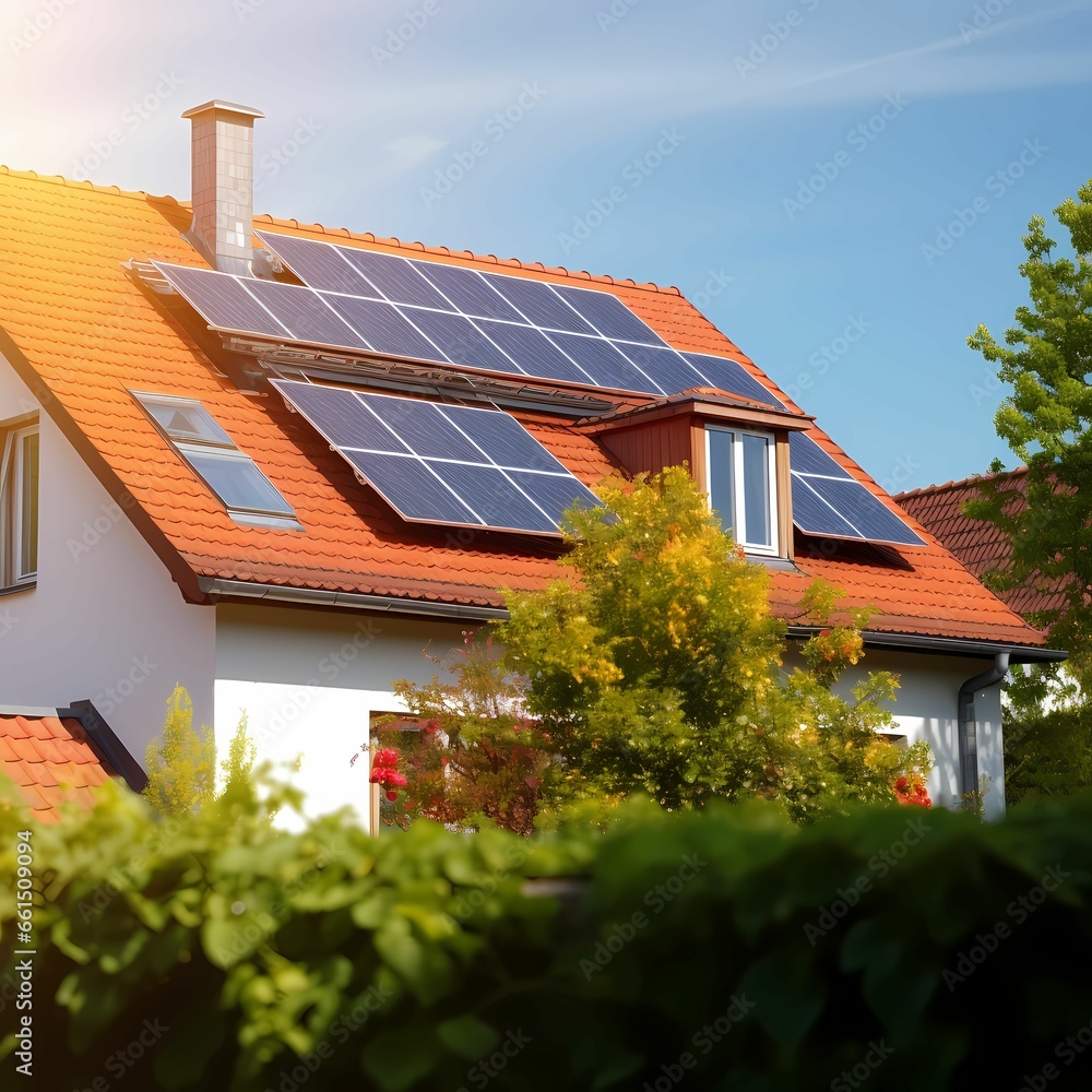 Solar panels on a house Solar panels on a house