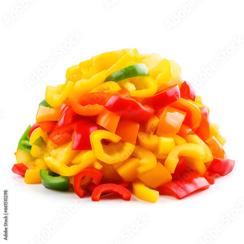 colorful pasta isolated on whitefood, vegetable, pepper, salad, fresh, red, healthy, green, vegetables, peppers, yellow, vegetarian,  photo