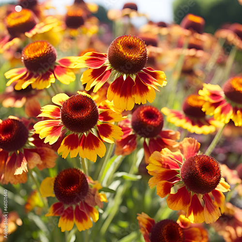 yellow and red flowersflower, sunflower, nature, yellow, summer, sunflowers, field, blossom, plant, flowers, beauty,  photo