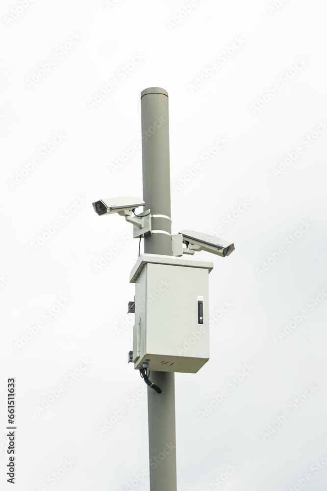 Video Surveillance Camera on a White Background