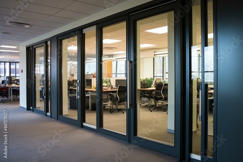 Office doors automatically slide open. Generative AI