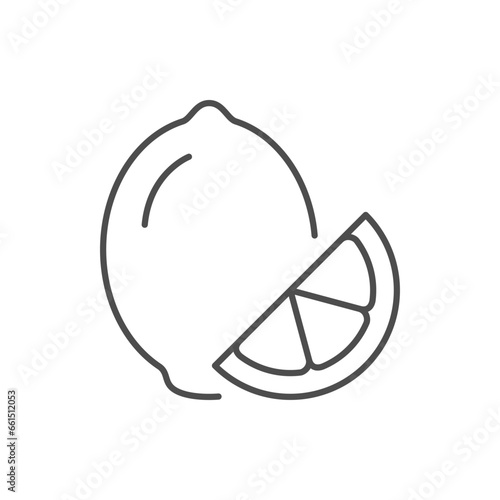 Lemon or citron line icon