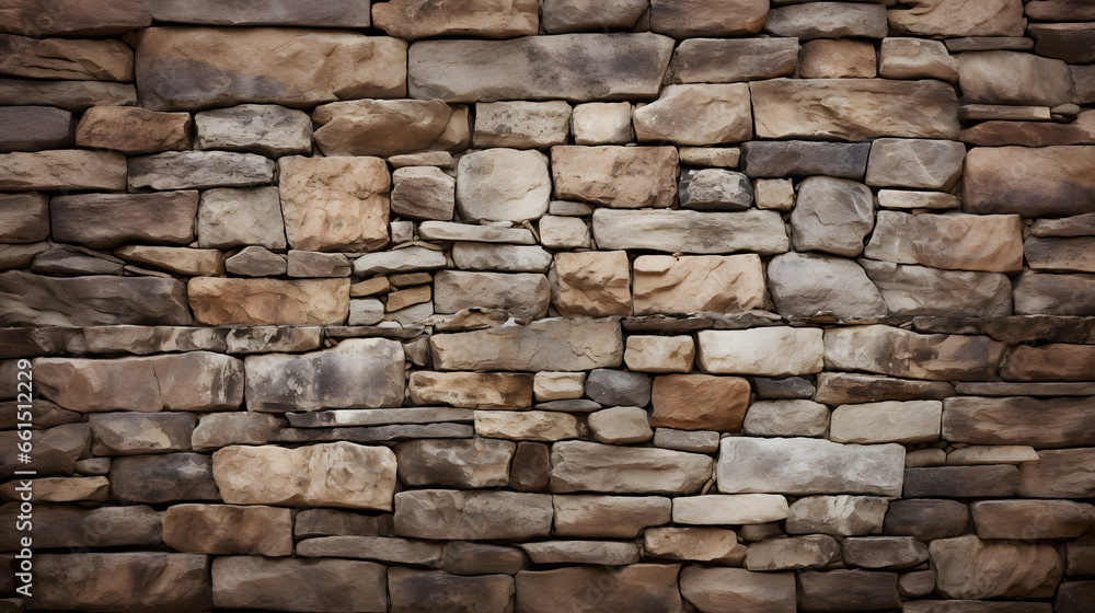 Obraz premium Close-Up of a Natural Rough Stone Brick Wall, Stone Wall Textures, Stone Wall Backgrounds, Stone Wall Patterns
