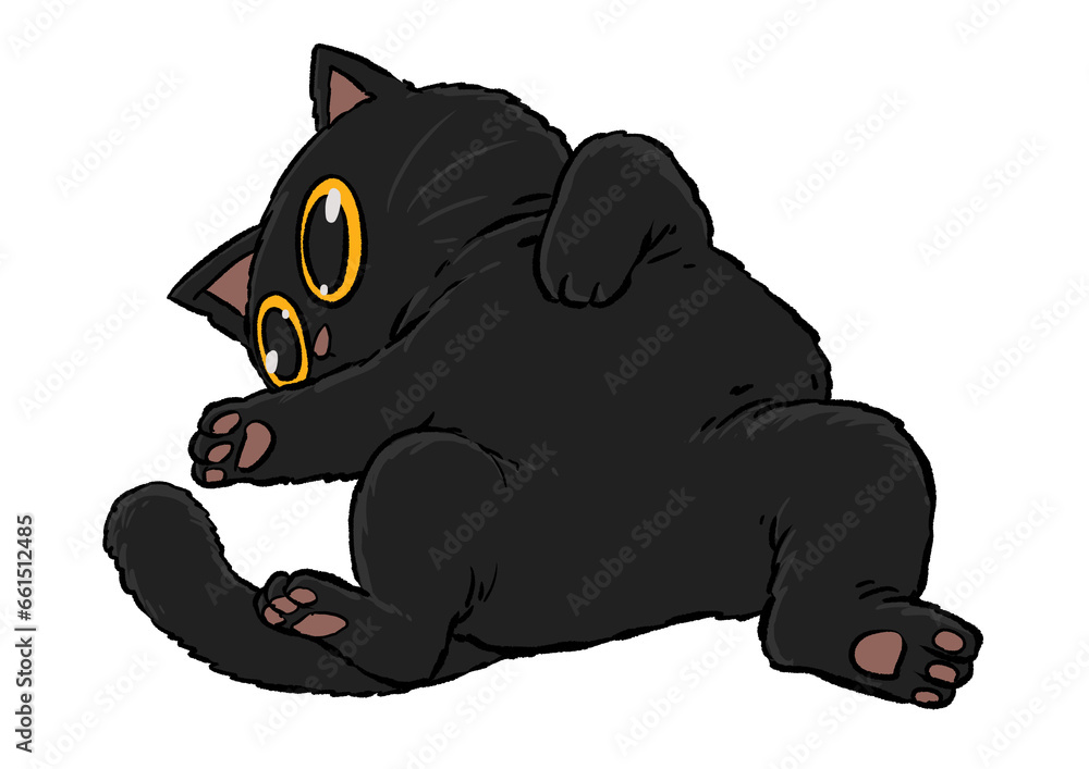 Fototapeta premium Black cat Posture