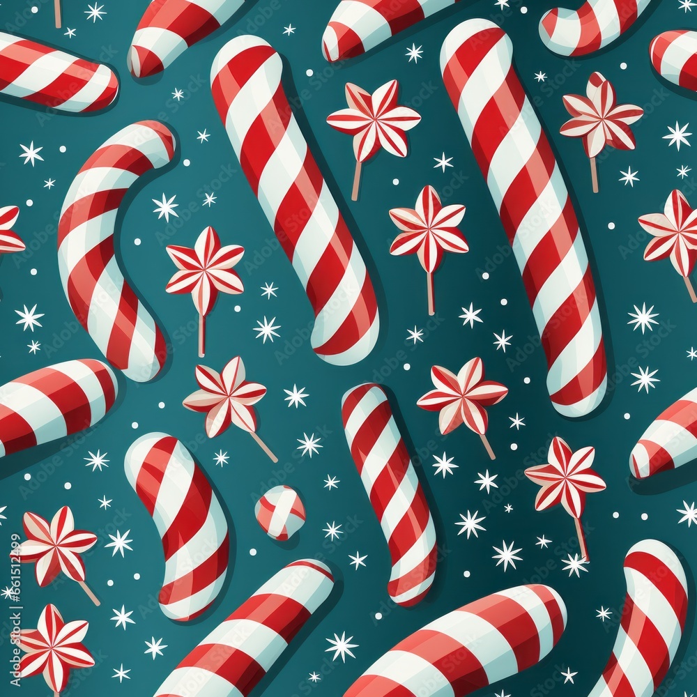 Obraz premium A colorful seamless holiday pattern for Christmas gift decorating 