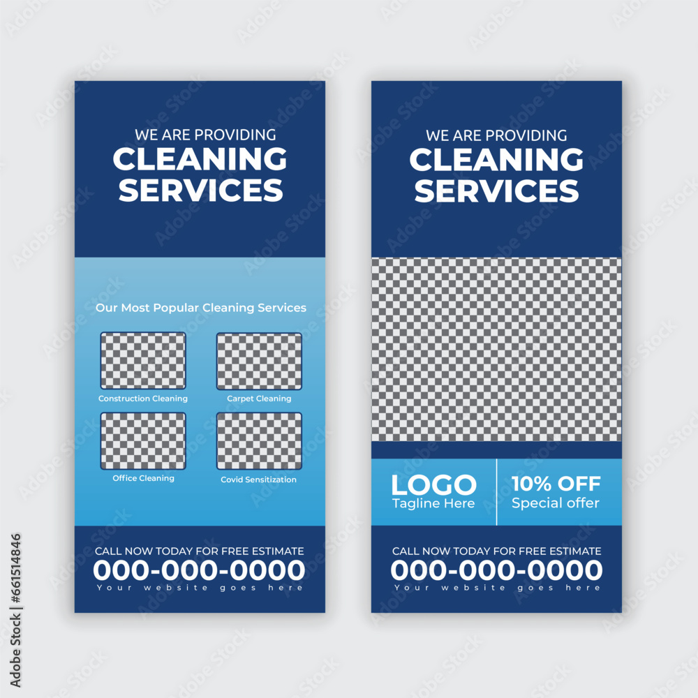 Home cleaning service Dl flyer template or rack card for roof cleaning