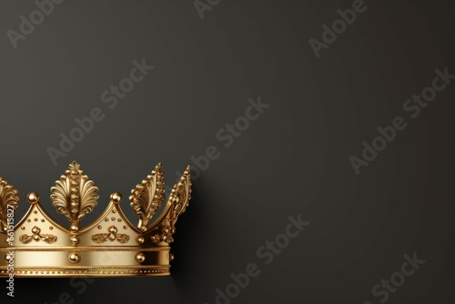 Ornate Crown background. Gold treasure award. Generate Ai