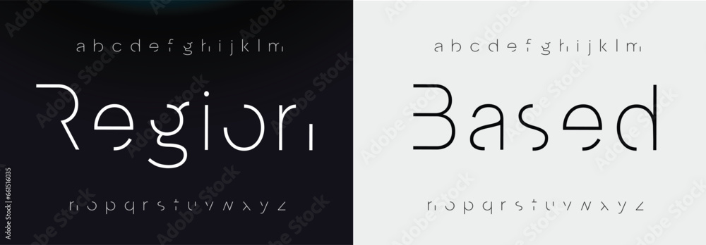 Abstract minimal modern alphabet fonts. Typography technology electronic digital music future creative font. vector illustration eps 10 - obrazy, fototapety, plakaty 