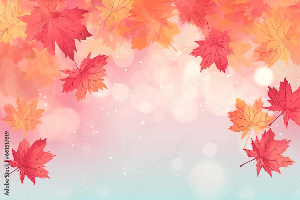 Autumn Background With Falling Leaves