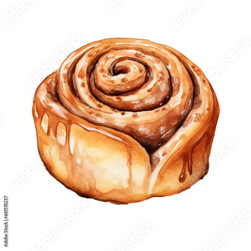 Rustic Cinnamon Roll AI generative photo