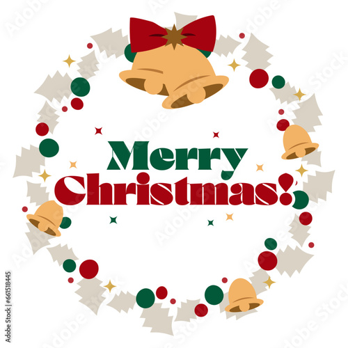 クリスマスリースのイラスト	
