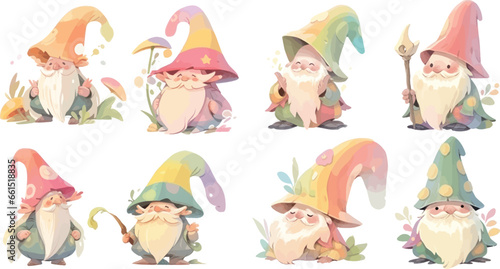 Set of colorful gnome for Christmas