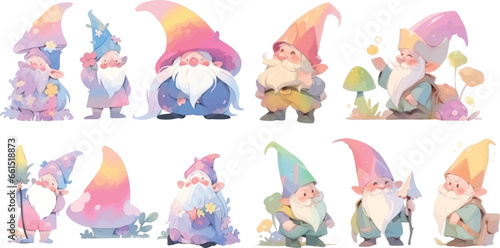 Set of rainbow gnome for Christmas 