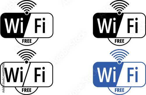 free wi fi zone icon set