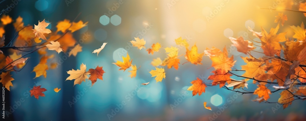 Close-up of orange autumn leaves in a forest Close-up of orange autumn leaves in a forest