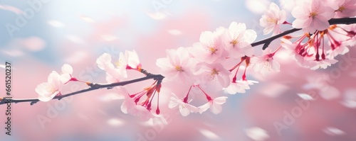 Closeup of Japanese cherry blossoms