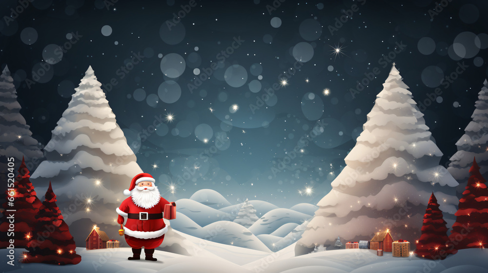Merry christmas greeting card, Santa Claus design concept - obrazy, fototapety, plakaty 