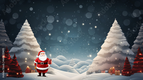 Merry christmas greeting card, Santa Claus design concept photo