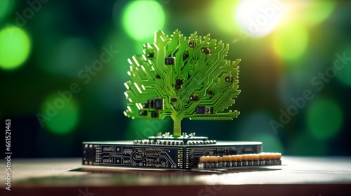 tree, electronic, circuit, technology, nature, green, innovation, sustainable, design, eco-friendly photo