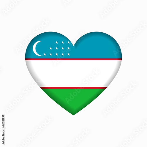 Free Download Uzbekistani flag heart-shaped sign. Vector illustration. - GFXLoad