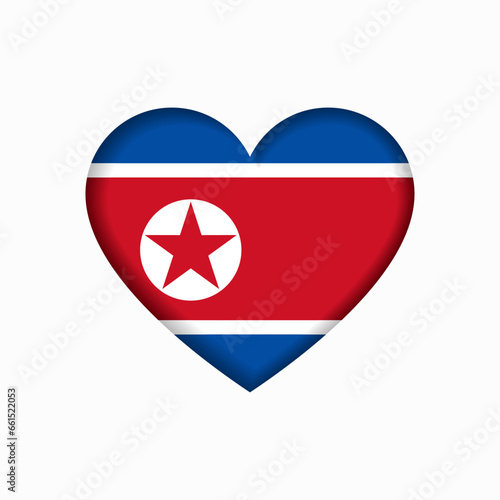 Free Download North Korean flag heart-shaped sign. Vector illustration. - GFXLoad