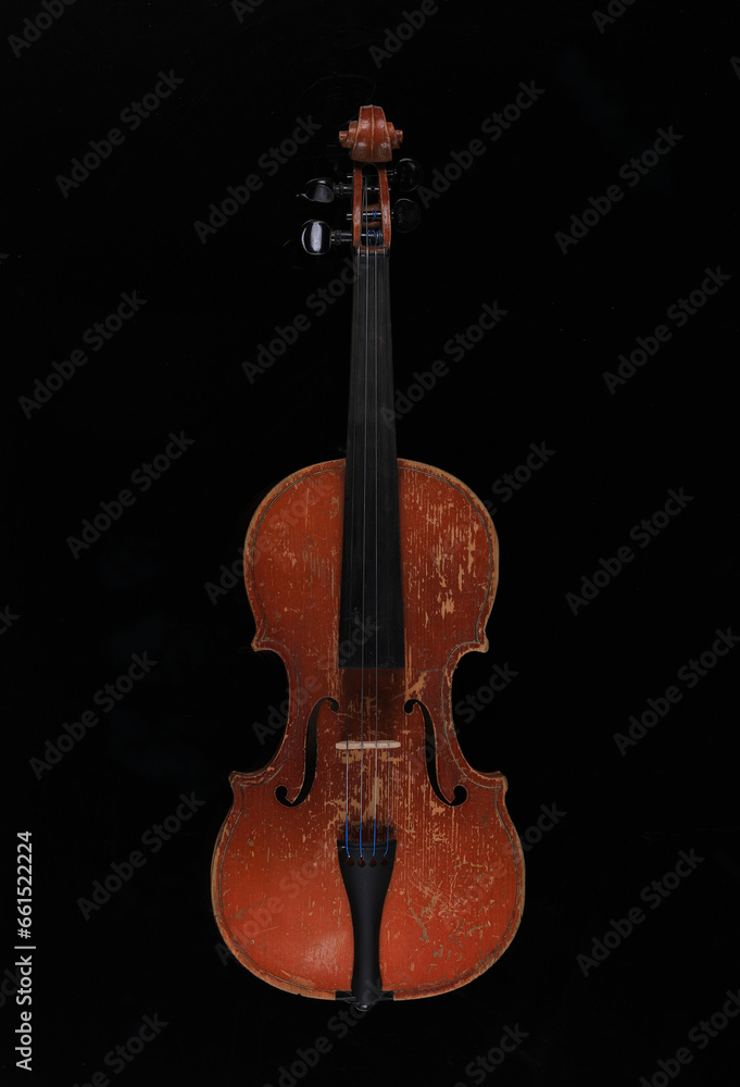 old violin isolated on black background old violin isolated on black background
