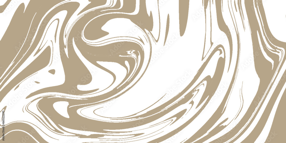 Fototapeta premium Abstract fluid art background brown colors. Liquid marble. Acrylic painting on canvas with white shiny. Alcohol ink backdrop with pearl wavy pattern.