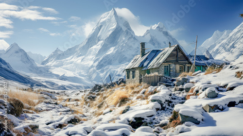 Winter in Swiss Rural Landscapes Transforms them into a Serene Wonderland where Snow Blankets Valleys and Mountains alike Wallpaper Background Digital Art Cover Poster