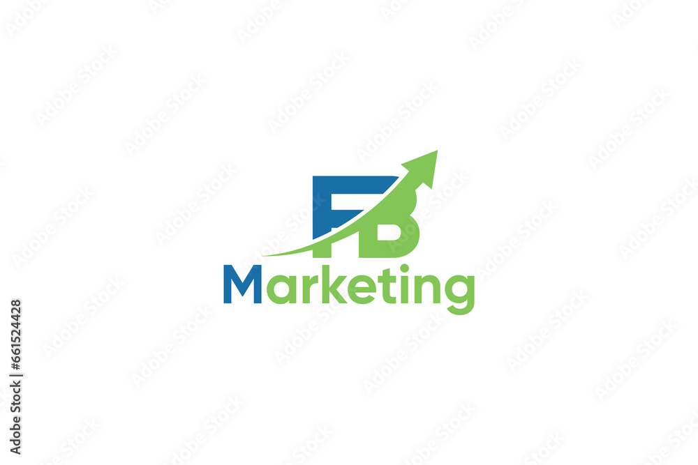F B Letter And Arrow Digital Marketing Logo Vector Template F B Letter And Arrow Digital Marketing Logo Vector Template