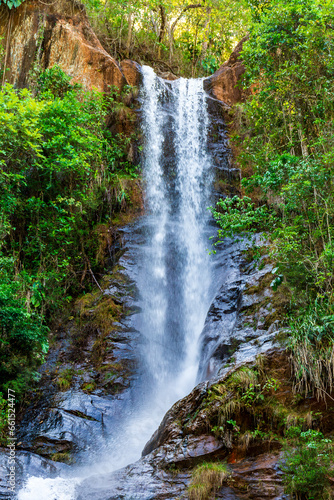 Waterfall in the forest vegetation of the state of Minas Gerais, Brazil
