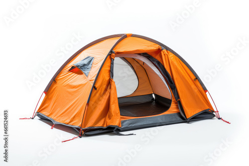 Nylon camping tent on white background © Venka