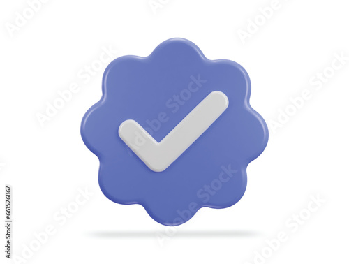 check mark 3d verified icon vector illustration