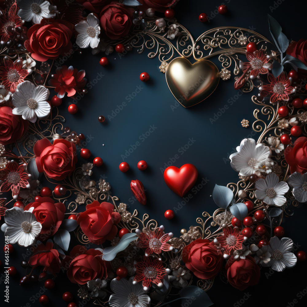 Valentine's Day Greeting Card Mockup, Generative AI Valentine's Day Greeting Card Mockup, Generative AI