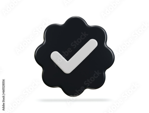 check mark 3d verified icon vector illustration