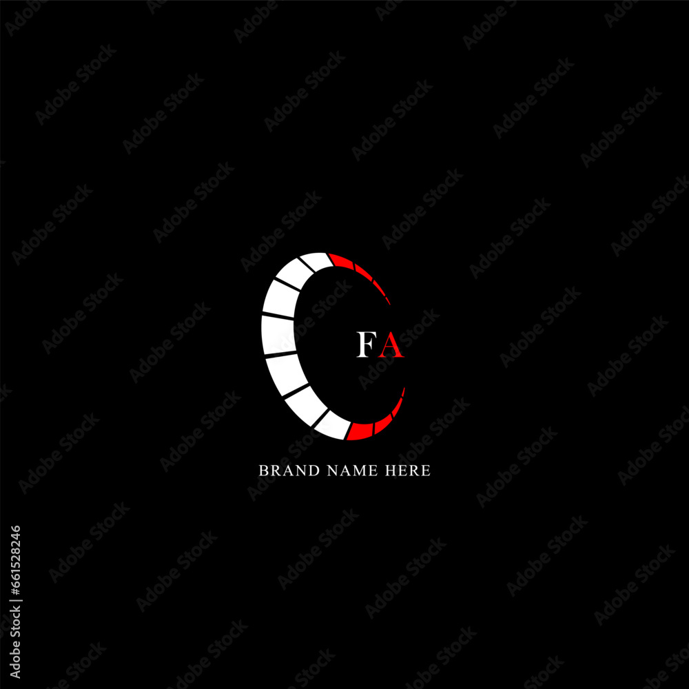 FA logo. F A design. White FA letter. FA, F A letter logo design. Initial letter FA linked circle uppercase monogram logo. F A letter logo vector design. 