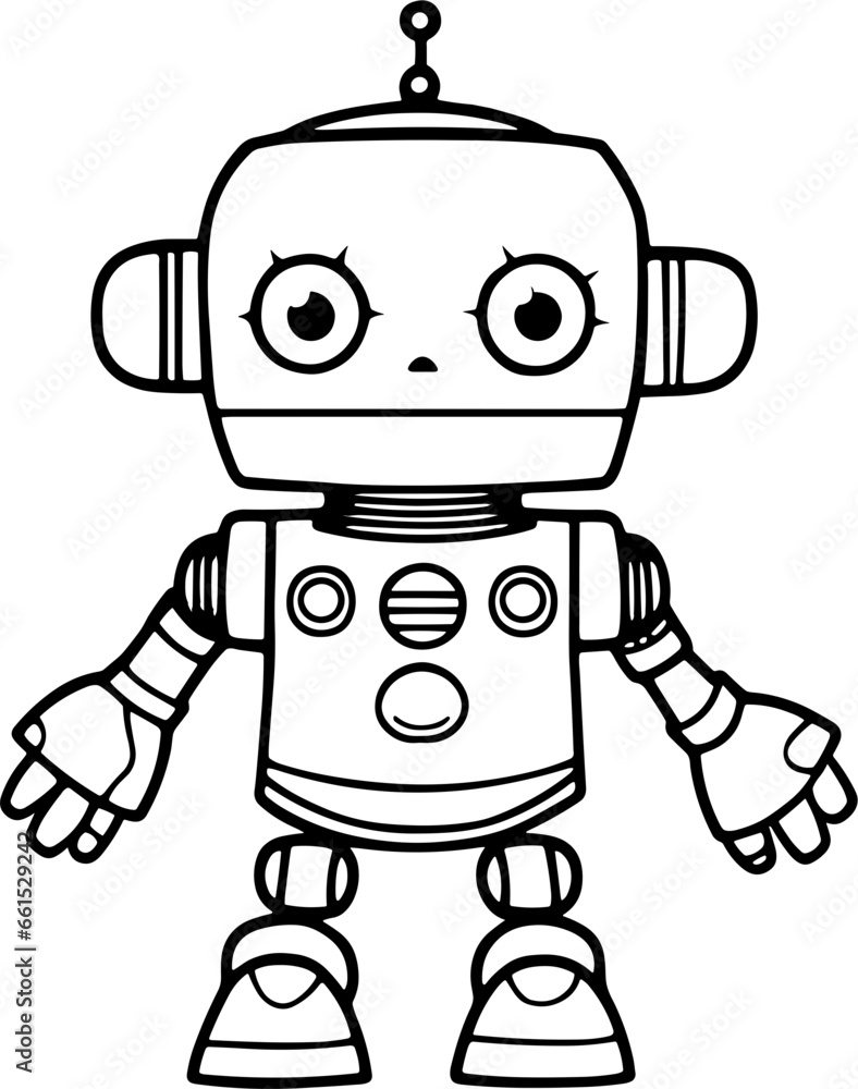 Robot Hand Drawn Vector illustration For Kids Robot Hand Drawn Vector illustration For Kids